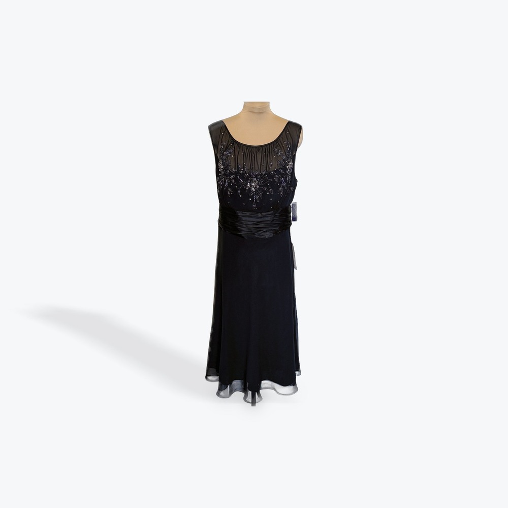 Metaphor Black‎ Beaded Embellished Evening Gown Formal Dress